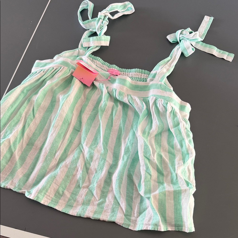 Stoney Clover Lane Mint and White Striped Tank Top